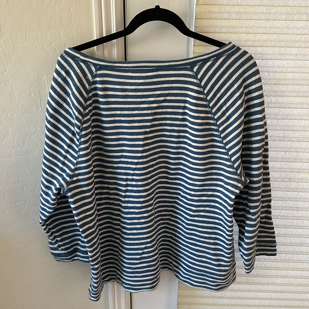 Banana Republic Striped Boatneck Sweatshirt 3/4 Sleeve XL - Picture 4 of 4